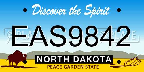 EAS9842 North Dakota License Plate