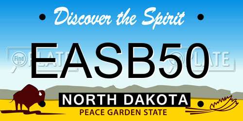 EASB50 North Dakota License Plate