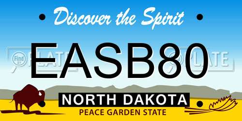 EASB80 North Dakota License Plate