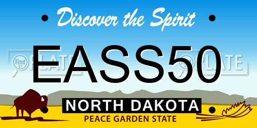 EASS50 North Dakota License Plate