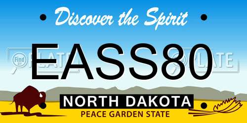 EASS80 North Dakota License Plate