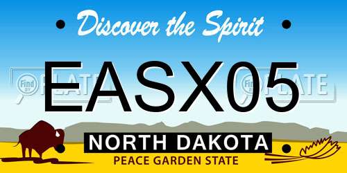 EASX05 North Dakota License Plate
