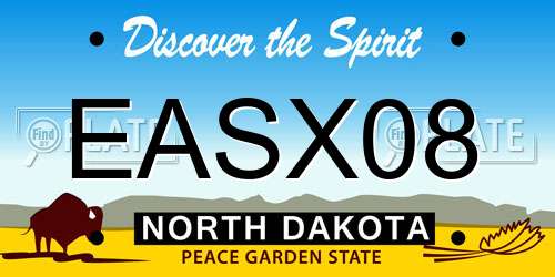EASX08 North Dakota License Plate