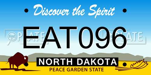 EAT096 North Dakota License Plate