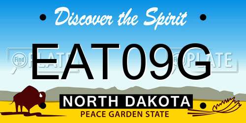 EAT09G North Dakota License Plate