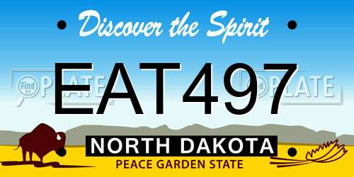 EAT497 North Dakota License Plate