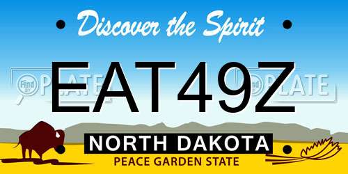 EAT49Z North Dakota License Plate