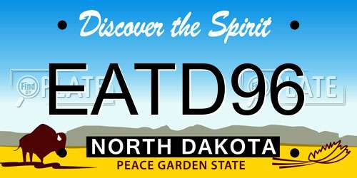 EATD96 North Dakota License Plate