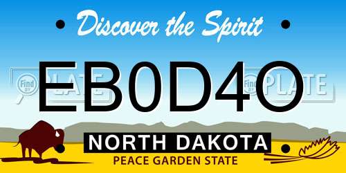 EB0D4O North Dakota License Plate