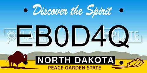 EB0D4Q North Dakota License Plate
