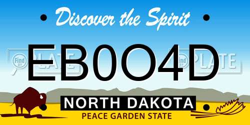 EB0O4D North Dakota License Plate