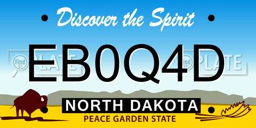 EB0Q4D North Dakota License Plate