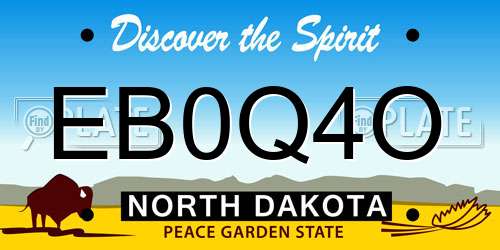 EB0Q4O North Dakota License Plate
