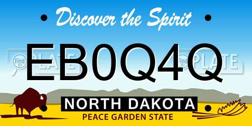 EB0Q4Q North Dakota License Plate
