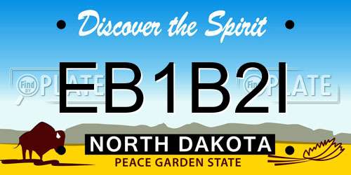 EB1B2I North Dakota License Plate