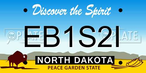 EB1S2I North Dakota License Plate