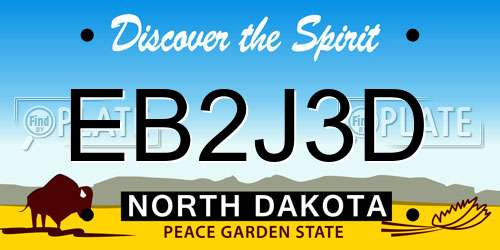 EB2J3D North Dakota License Plate