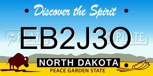EB2J3O North Dakota License Plate