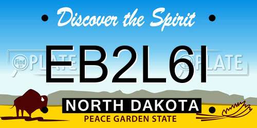 EB2L6I North Dakota License Plate