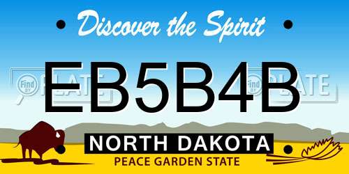 EB5B4B North Dakota License Plate