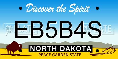 EB5B4S North Dakota License Plate