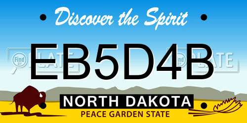 EB5D4B North Dakota License Plate