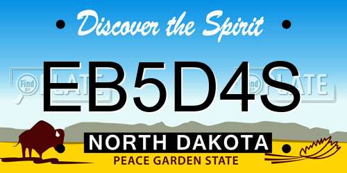 EB5D4S North Dakota License Plate