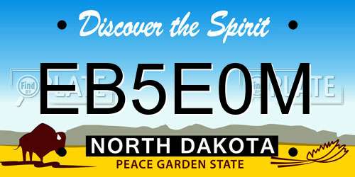 EB5E0M North Dakota License Plate
