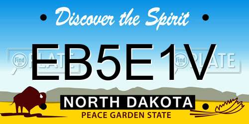 EB5E1V North Dakota License Plate