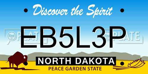 EB5L3P North Dakota License Plate