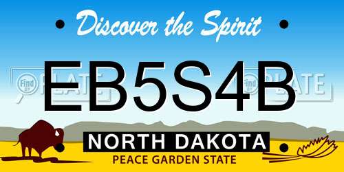 EB5S4B North Dakota License Plate