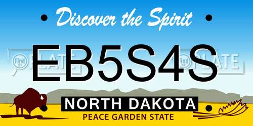 EB5S4S North Dakota License Plate