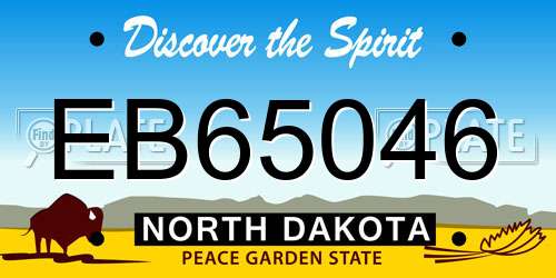 EB65046 North Dakota License Plate