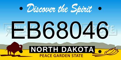 EB68046 North Dakota License Plate