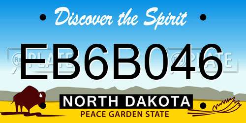EB6B046 North Dakota License Plate