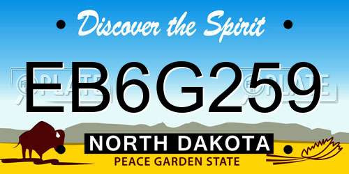EB6G259 North Dakota License Plate