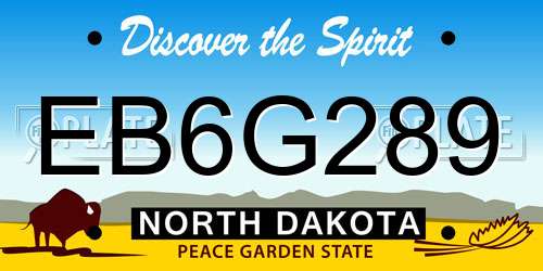 EB6G289 North Dakota License Plate