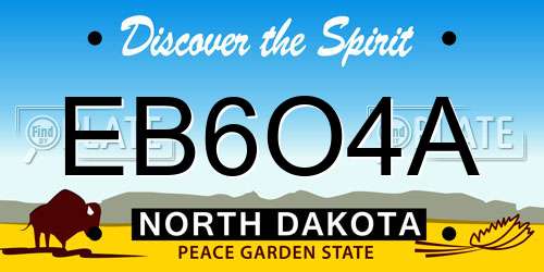 EB6O4A North Dakota License Plate
