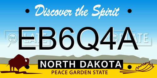 EB6Q4A North Dakota License Plate