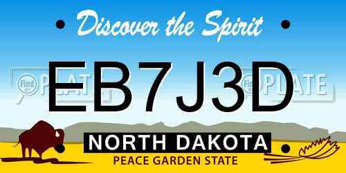 EB7J3D North Dakota License Plate