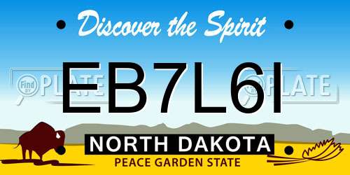 EB7L6I North Dakota License Plate