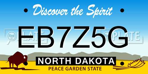 EB7Z5G North Dakota License Plate