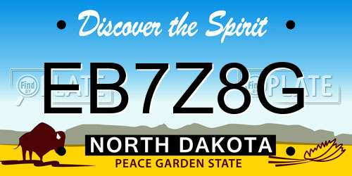 EB7Z8G North Dakota License Plate