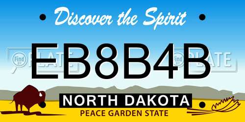 EB8B4B North Dakota License Plate
