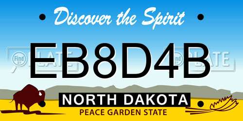 EB8D4B North Dakota License Plate
