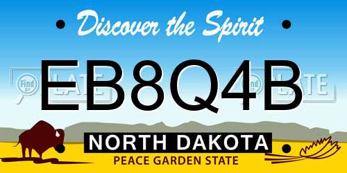 EB8Q4B North Dakota License Plate