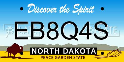EB8Q4S North Dakota License Plate