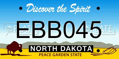 EBB045 North Dakota License Plate
