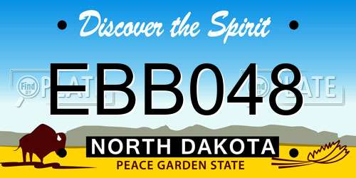 EBB048 North Dakota License Plate