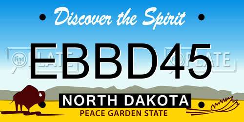 EBBD45 North Dakota License Plate